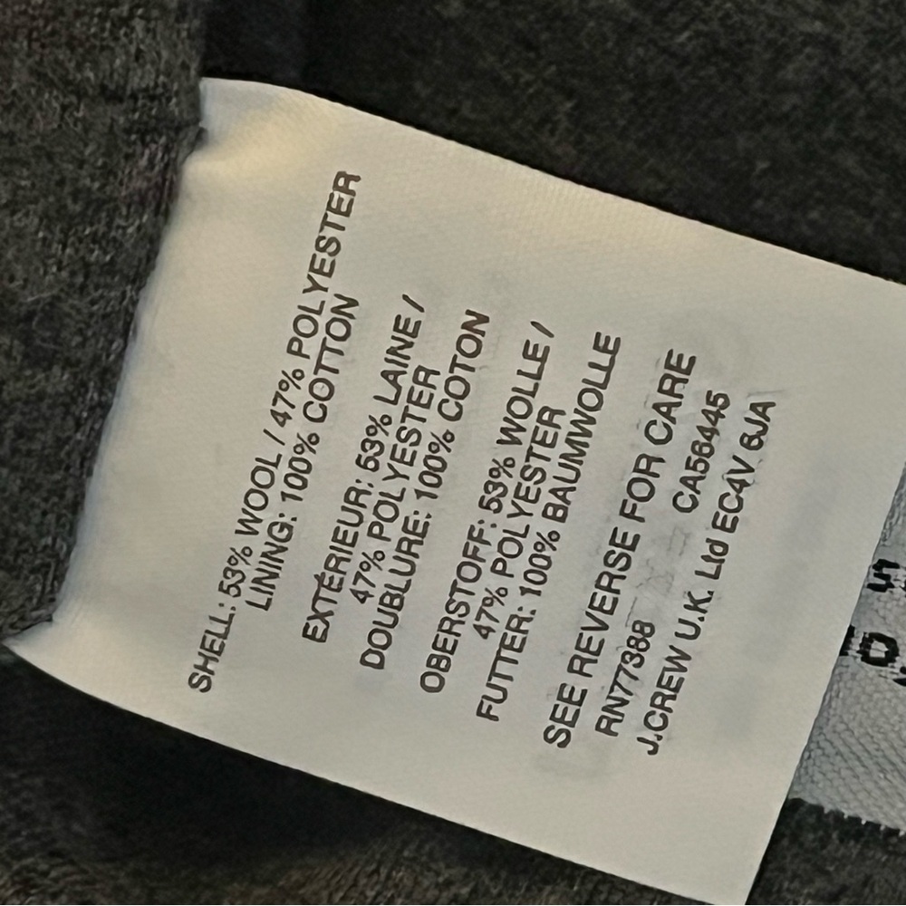 J. Crew Wrap Oversized Jacket in Boiled Wool in Grey/Navy Blue - Picture 8 of 8